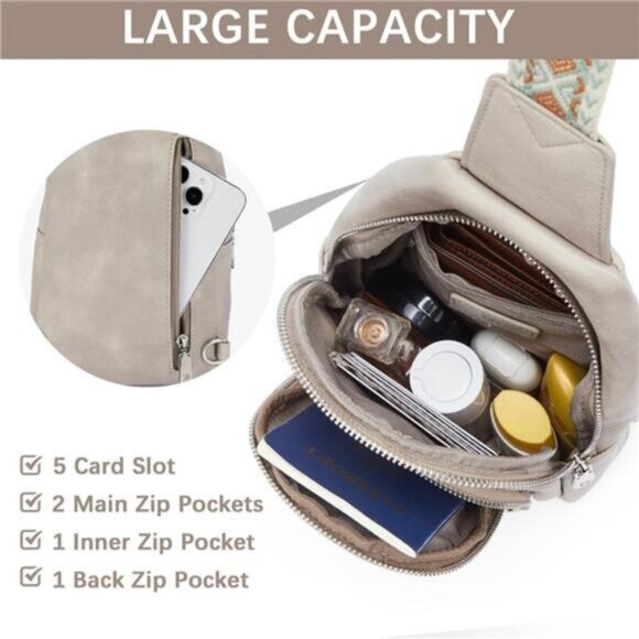 Sling Bag Crossbody Bag, grey - Picture 4 of 6